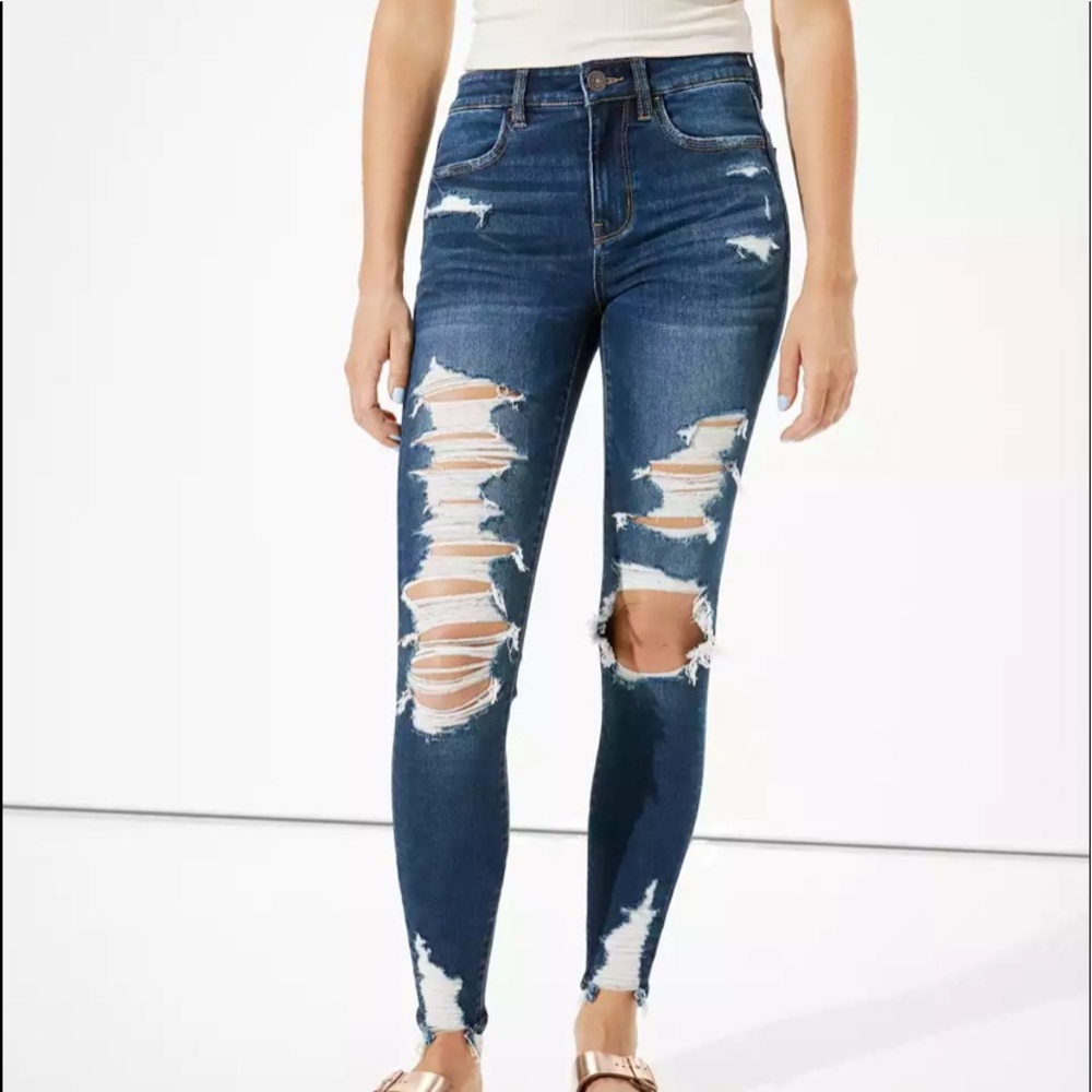 AE High waisted distressed jeans